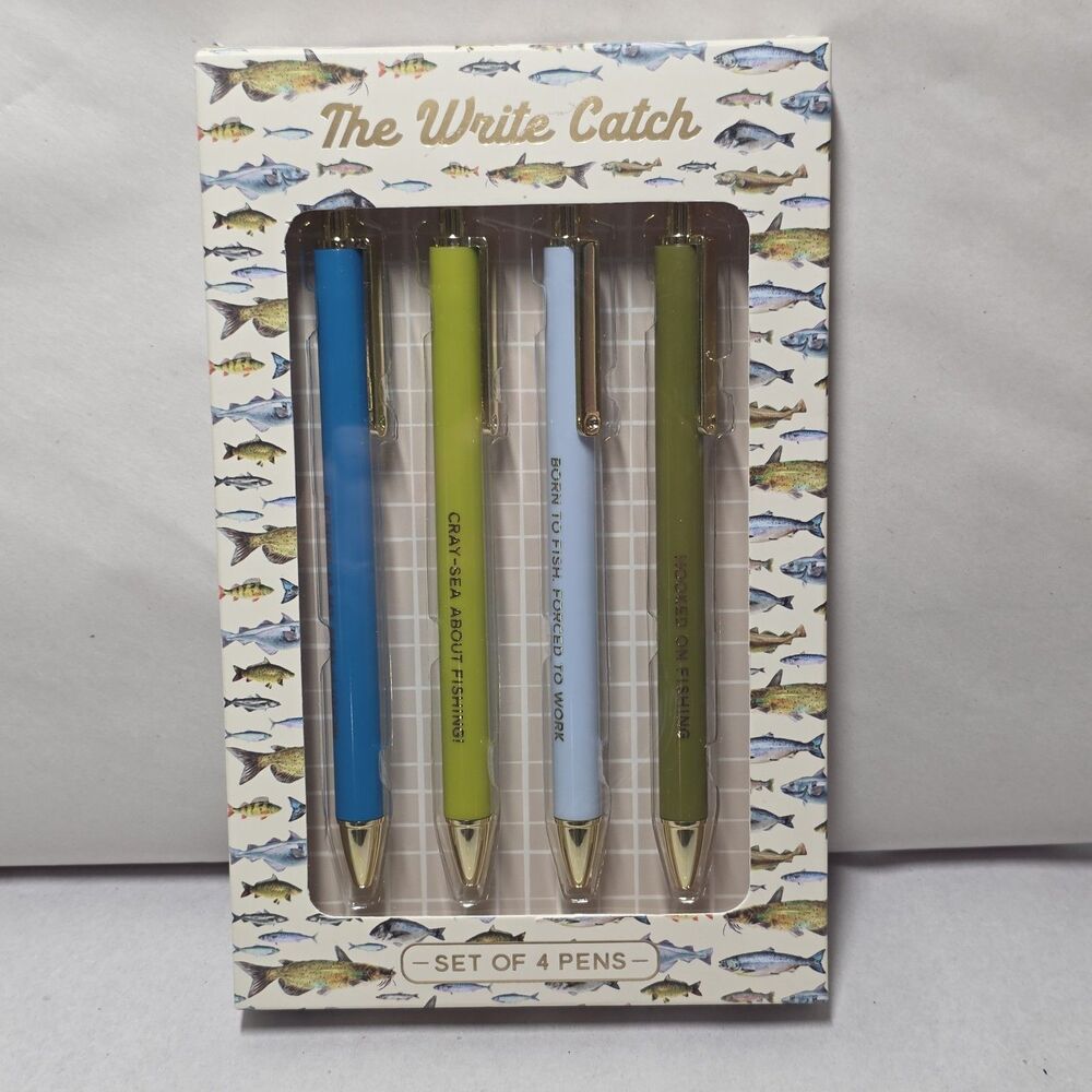 Eccolo The Write Catch Ballpoint Pen Gift Set Boxed New 4 Pens